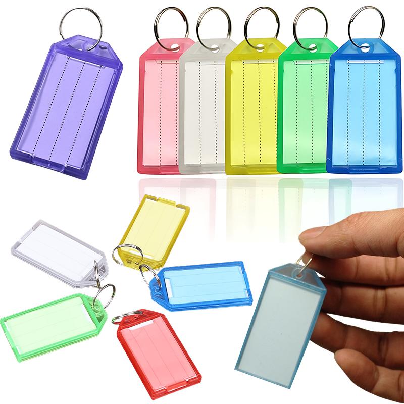 10-100PCS Flap Key Tags Assorted Mixed Multiple Colors Plastic Key Tags with Split Ring DIY Name Keychain Label Luggage Mark ZYF