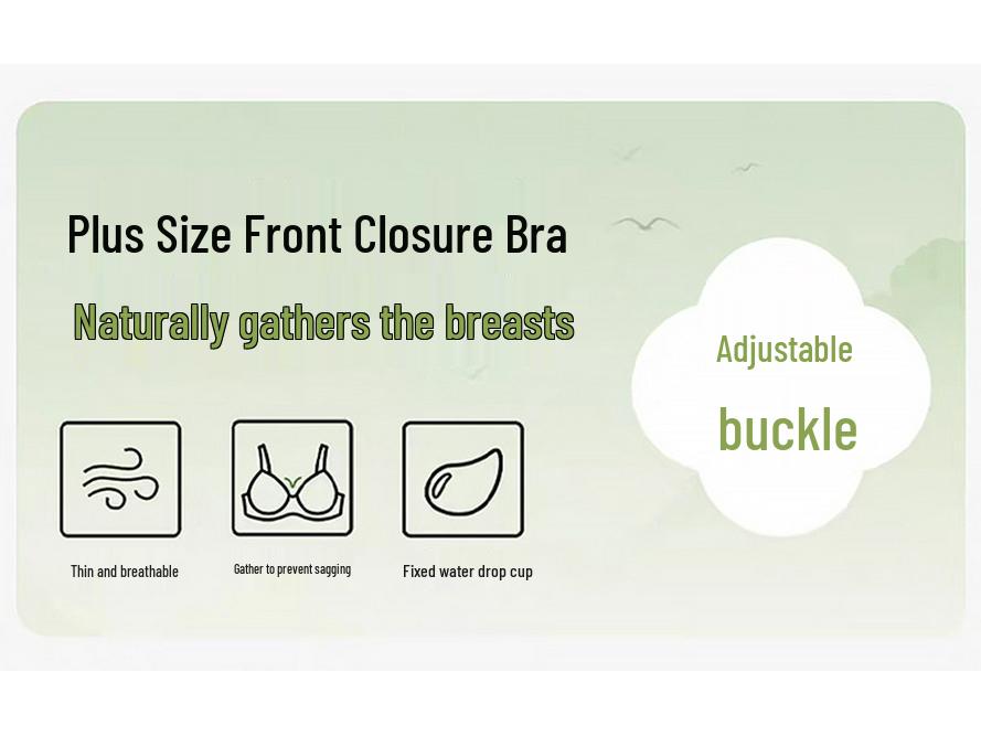 Seamless Front-Closure Anti-Sagging Plus Size Wire-Free Bra with Beautiful Back Design