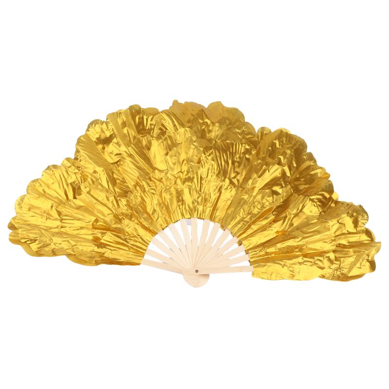 75Cm Peony Petal Dancing Fan Bright Cloth Double Side Yangko Dance Fan Ladies Hanfu Cheongsam Props Folding Hand Fans