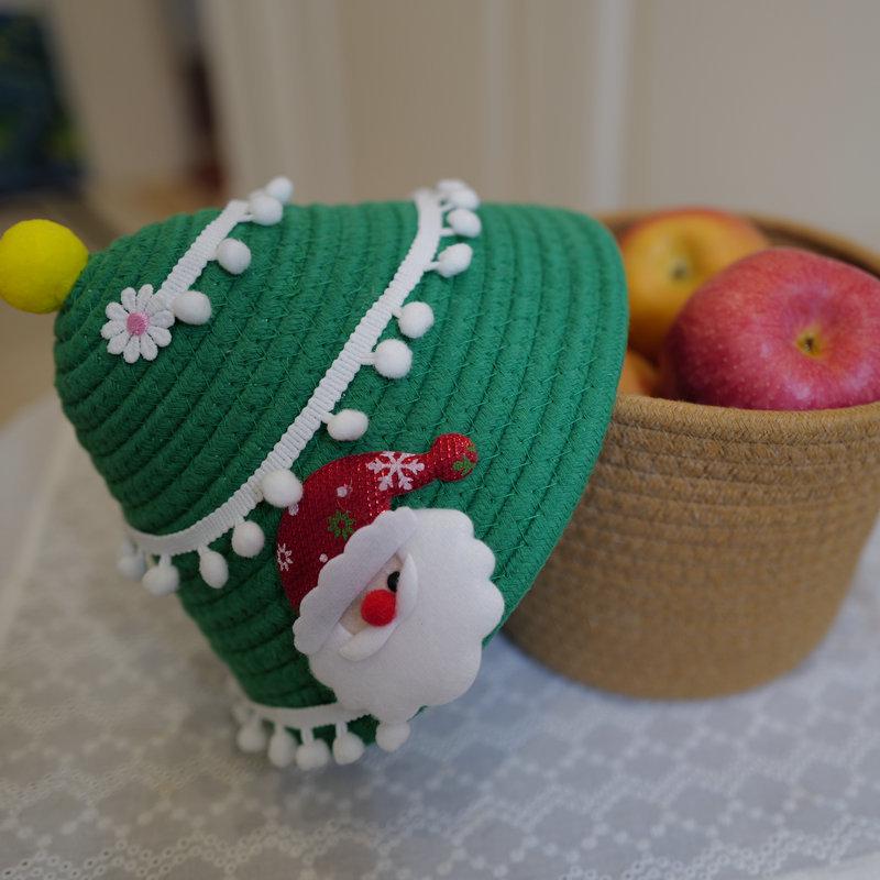 Handwoven Cotton Rope Storage Basket with Lid - Ideal for Living Room & Bedroom