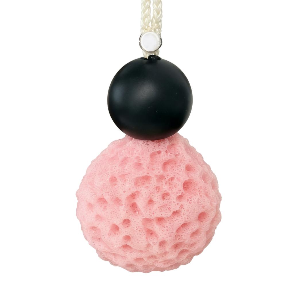 Creative Bath Sponge Shower Pouf with Hanging Rope Soft Textured Exfoliating Mesh Body Scrubber for Home Bathing and Personal Care