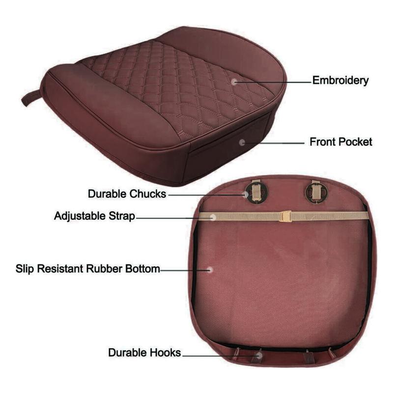 Soft Breathable PU Leather Car Front Seat Cover Pad Cushion For Cars Auto Trucks Brown