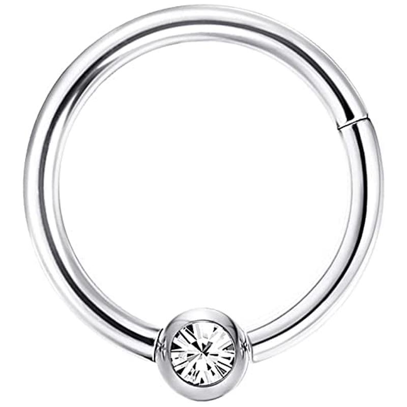 Drperfect 1 Stück Chirurgischer Stahl Nasenring für Damen Herren Septum Ring Clicker Conch Helix Knorpel Ohrringe Piercing Schmuck