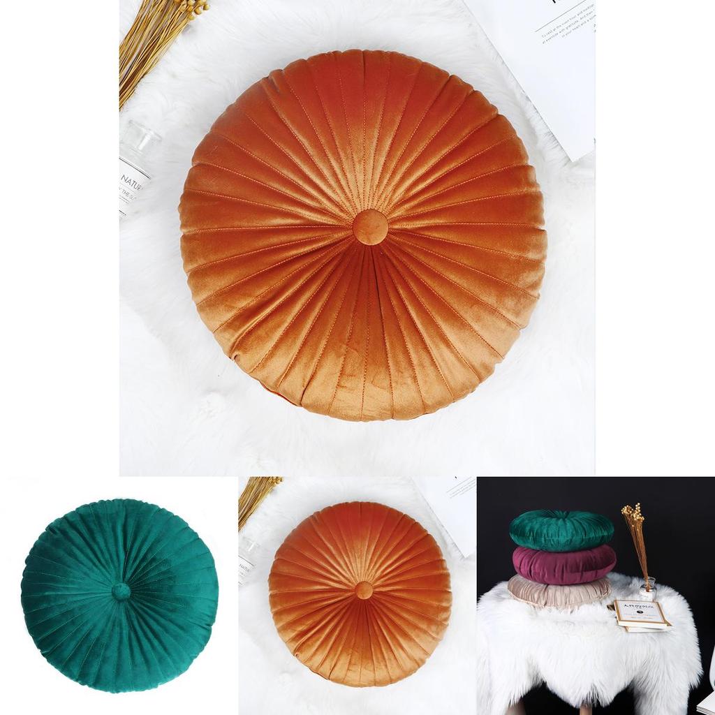Cozy Round Pumpkin Back Seat Chair Cushion With Soft Velvet Touch And Durable Design