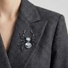 Exquisite Animal Brooch Including Rhinestones and Pearls Accent Lapel Pin for Unisex Wear Halloween Party Decoration