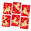 Pack of 6 Cartoon Horse Designs Red Envelopes Chinese Zodiac 2026 Year of Horse Paper Money Holder Envelopes