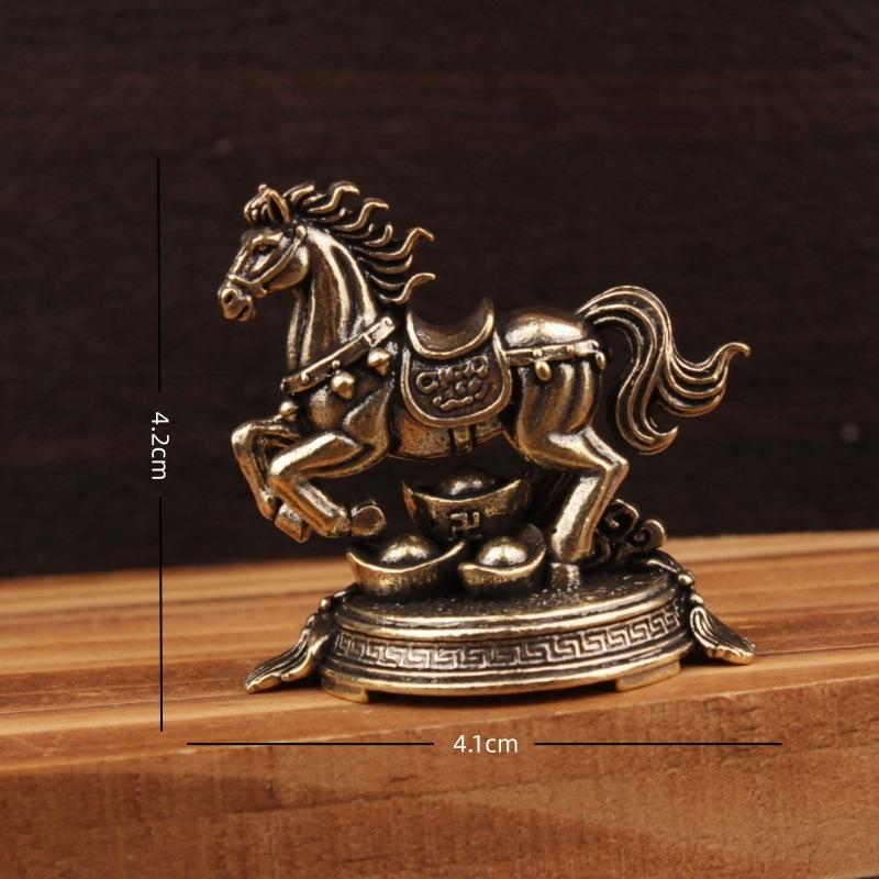 2026 Horse Year Brass Horse Decorative Ornament Horse Zodiac Little Pony Wealth Attracting Figurine Chinese New Year Gift