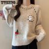 Pullover Sweater Plus-size Women's Dress Loose Knitted Sweater Thickened Knitted Sweater Top for Autumn and Winter