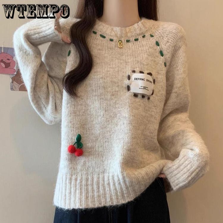 Pullover Sweater Plus-size Women's Dress Loose Knitted Sweater Thickened Knitted Sweater Top for Autumn and Winter