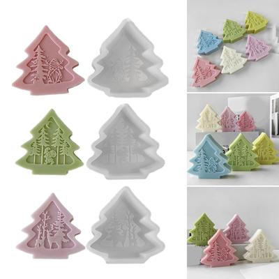 Christmas Tree Shaped Mold Silicone Mold for Candle and Soap Making High Temperature Resistant Aromatherapy Mould