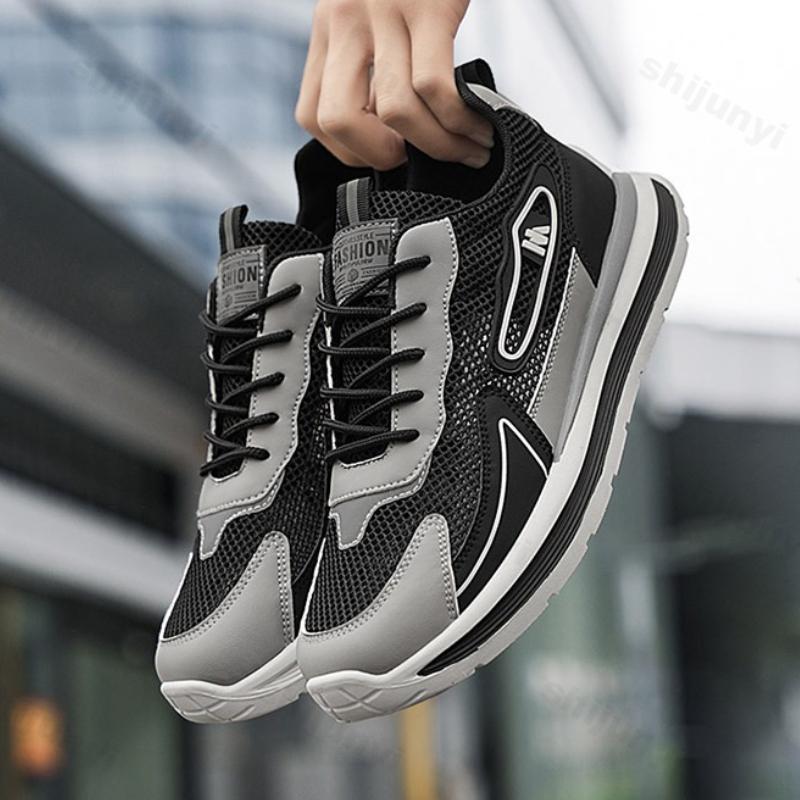 Spring Autumn 2026 New Men's Shoes Mesh Breathable Outdoor Non Slip Platform Sneakers Comfortable Fashion Lace Up Casual Shoes