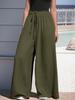 2025 Women's Four Seasons Wide-Leg Drawstring Casual Trousers
