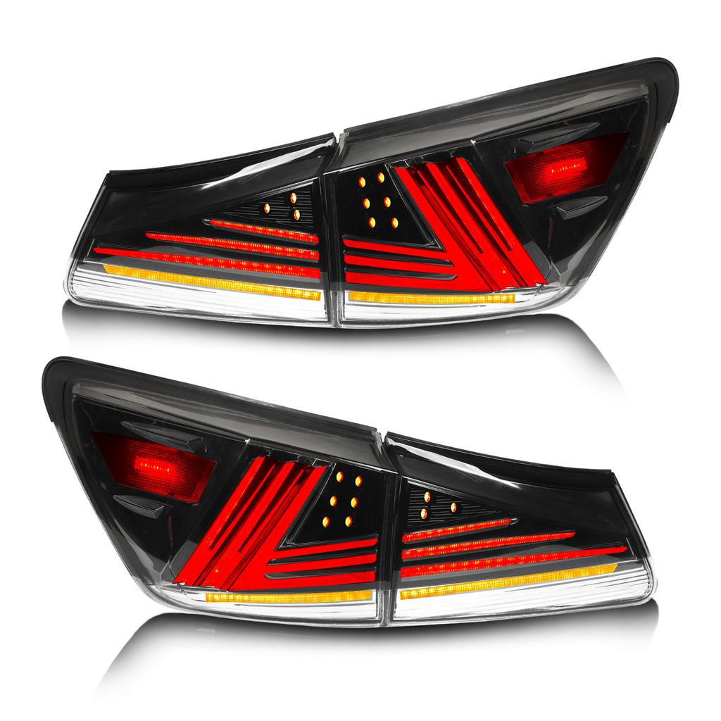 1 Pair Car LED Tail Lights Left Right Dynamic Turn Signal Rear Brake Lamps Fit For IS250 IS350 XE20 2006 to 2013