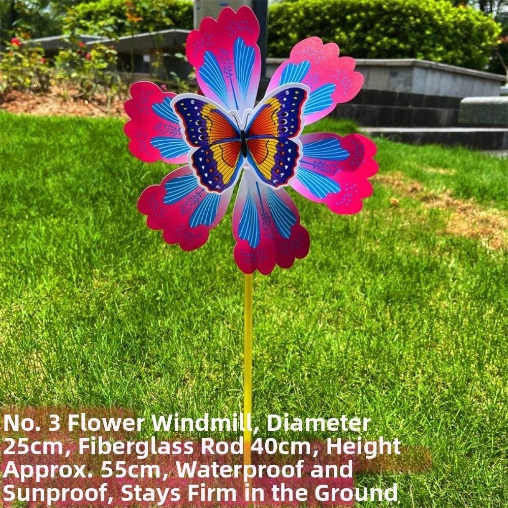 Multistyles Flower Butterfly Windmill Colorful Standing Lawn Flower Pinwheel  Picnic Decor Toys
