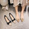 Flats Shoes for Women Comfortable PU Leather Flats Pointed Toe Dress Shoes With Bow-knot Women's Slip On Work Flats Ballet Flats Soft Walking Shoes