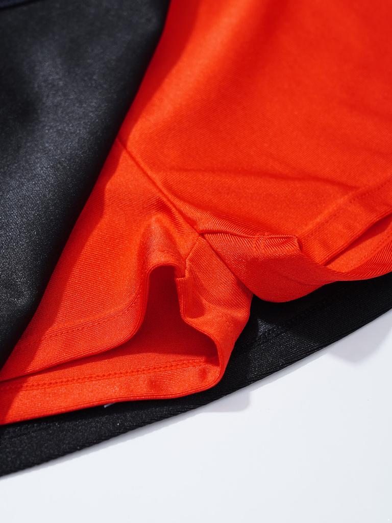 Girls Dance Crop Top and Skirt Set Sleeveless Rhinestone Design Side Slit Cheerleading Costume