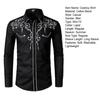 Men Western Cowboy Shirt Lapel Collar Single-breasted Long Sleeve Embroidery Slim Fit