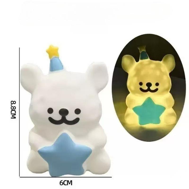 Kawaii Panda Led Night Light Lamp Cute Cartoon Pat Lamp Animal Bedroom Decorative Living Room Dolls Gifts Kids Baby Night Light