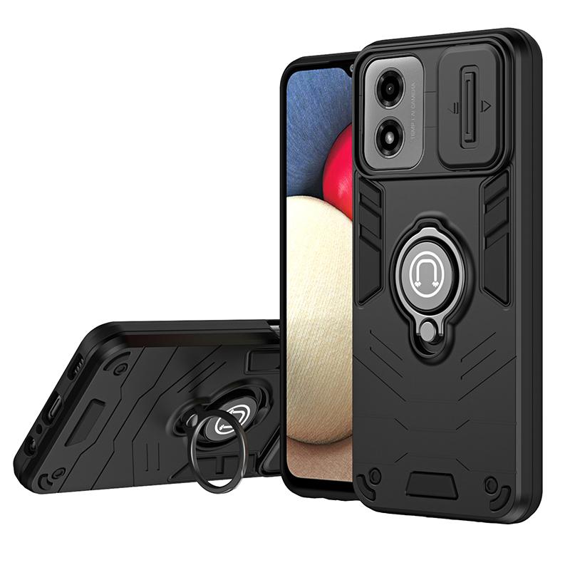 Stand Rotating Slide Lens Military Grade Armor Case For Motorola Moto G04 G05 G13 G14 G15 G22 G23 G24 Magnetic Shockproof Cover