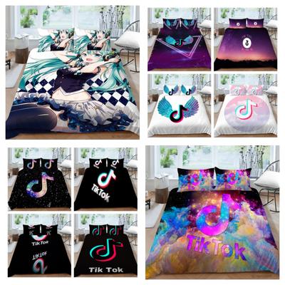 Home Bedclothes Beautiful Character Painting Bedding Cover Suit with Pillowcase Microfiber Comforter Duvet Covers