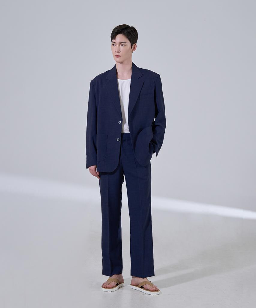 Hyoji [Summer][Set Item] Customizable Fit Setup Suit (Navy)