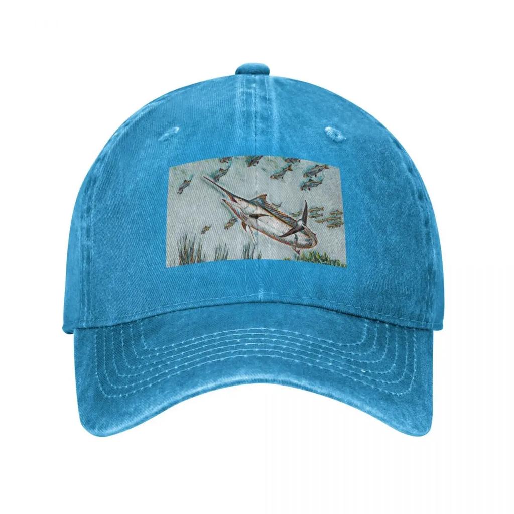 Marlin fish hunt Baseball Cap Trucker Cap custom Hat Beach Unisexs Tennis Women's