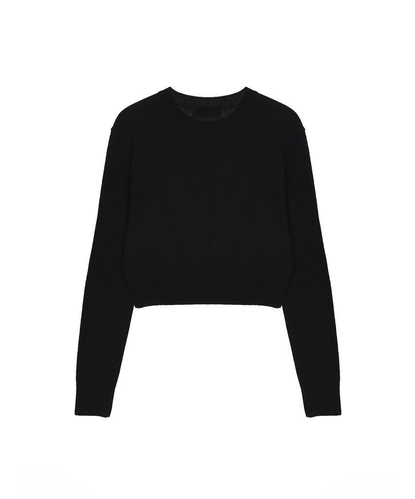 Nigaennikol Cashmere Nicole Logo Crop Jacquard Knit_Black