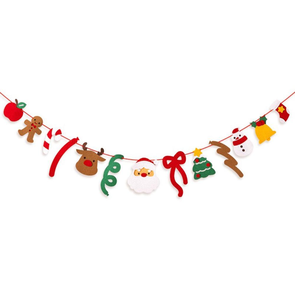 Festive Garland Merry Christmas Decor Felt Material Garland Christmas Ornaments  Christmas Party