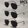 3PCS Vintage Metal Men Sunglasses Brand Designer Sun Glasses Women Female Classic Driving Eyewear