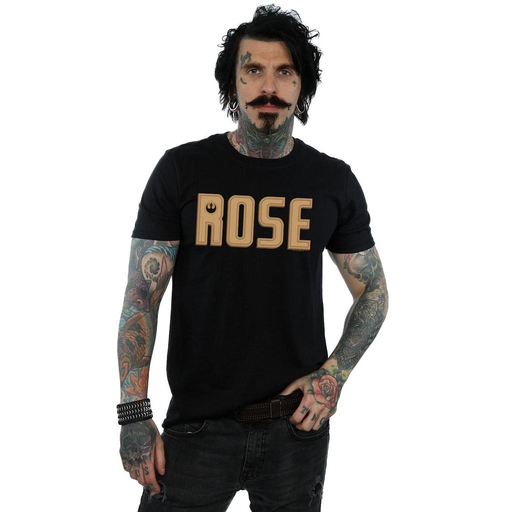Star Wars Mens The Rise Of Skywalker Rose Text Logo T-Shirt