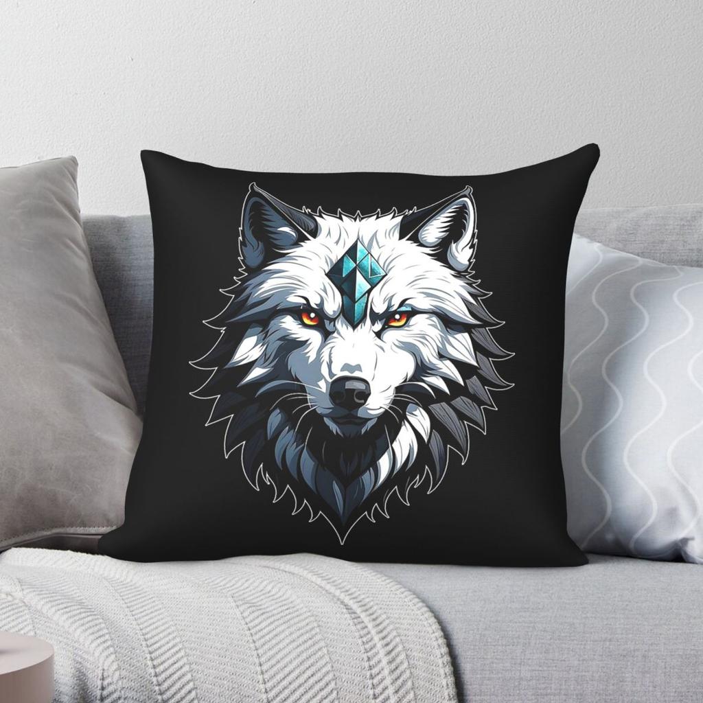 Wolf Geralt Of Rivia Square Pillowcase Polyester Linen Velvet Printed Zip Decorative Sofa Seater Cushion Cover Wholesale