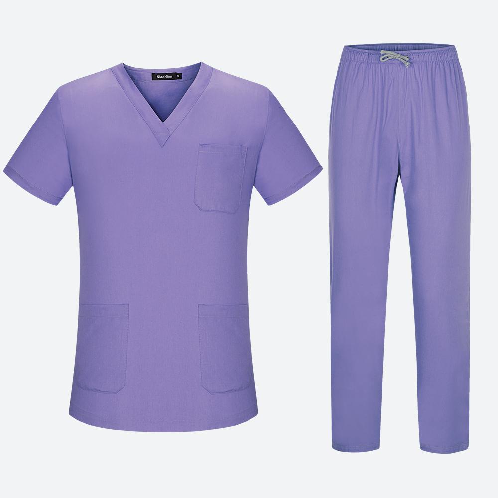 Niaahinn High Quality Spa Uniforms Unisex V-Neck Work Clothes Pet Grooming Institutions Set Beauty Salon Clothes Scrubs Clothes