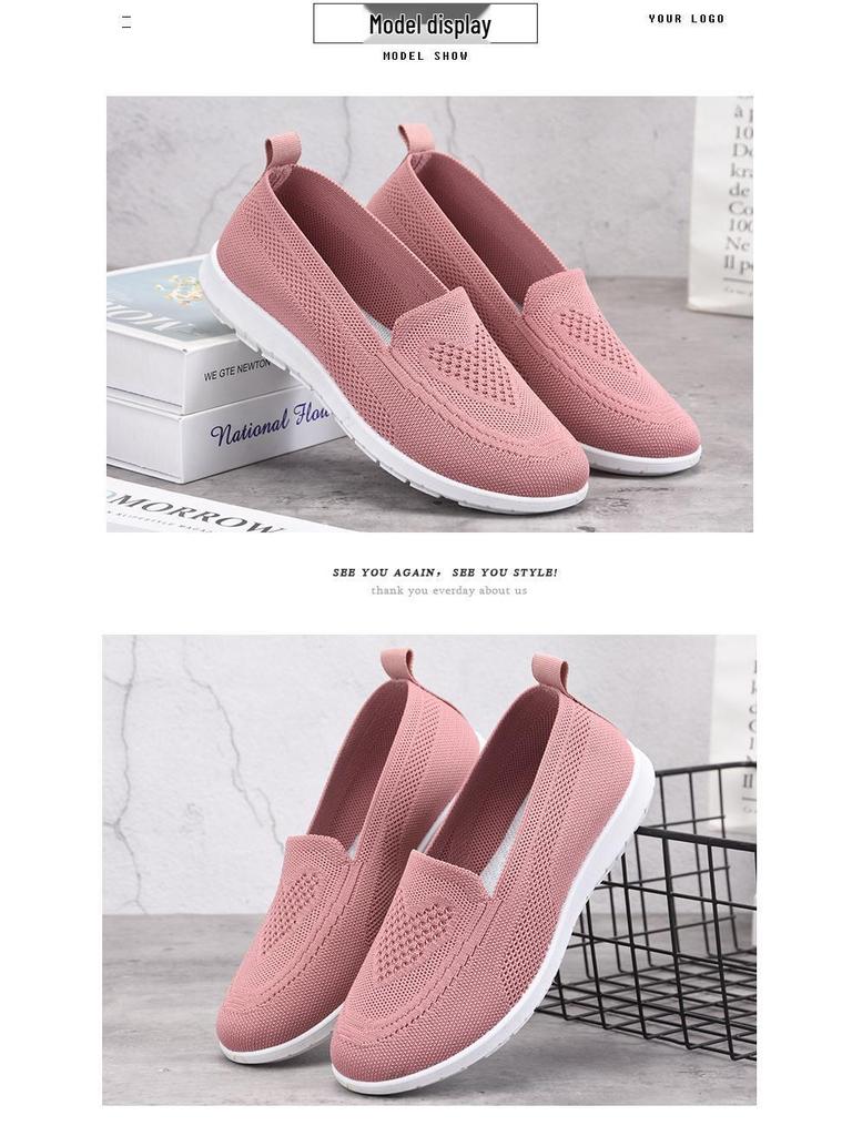 Women's Summer Casual Breathable Soft Flat Shoes - Low-Top Beijing Cloth Mom Shoes