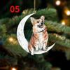 Christmas Decoration Pet Puppy Acrylic Pendant Garland Car Rearview Mirror Dog Hanging Ornaments New Year Tree Home Festoon
