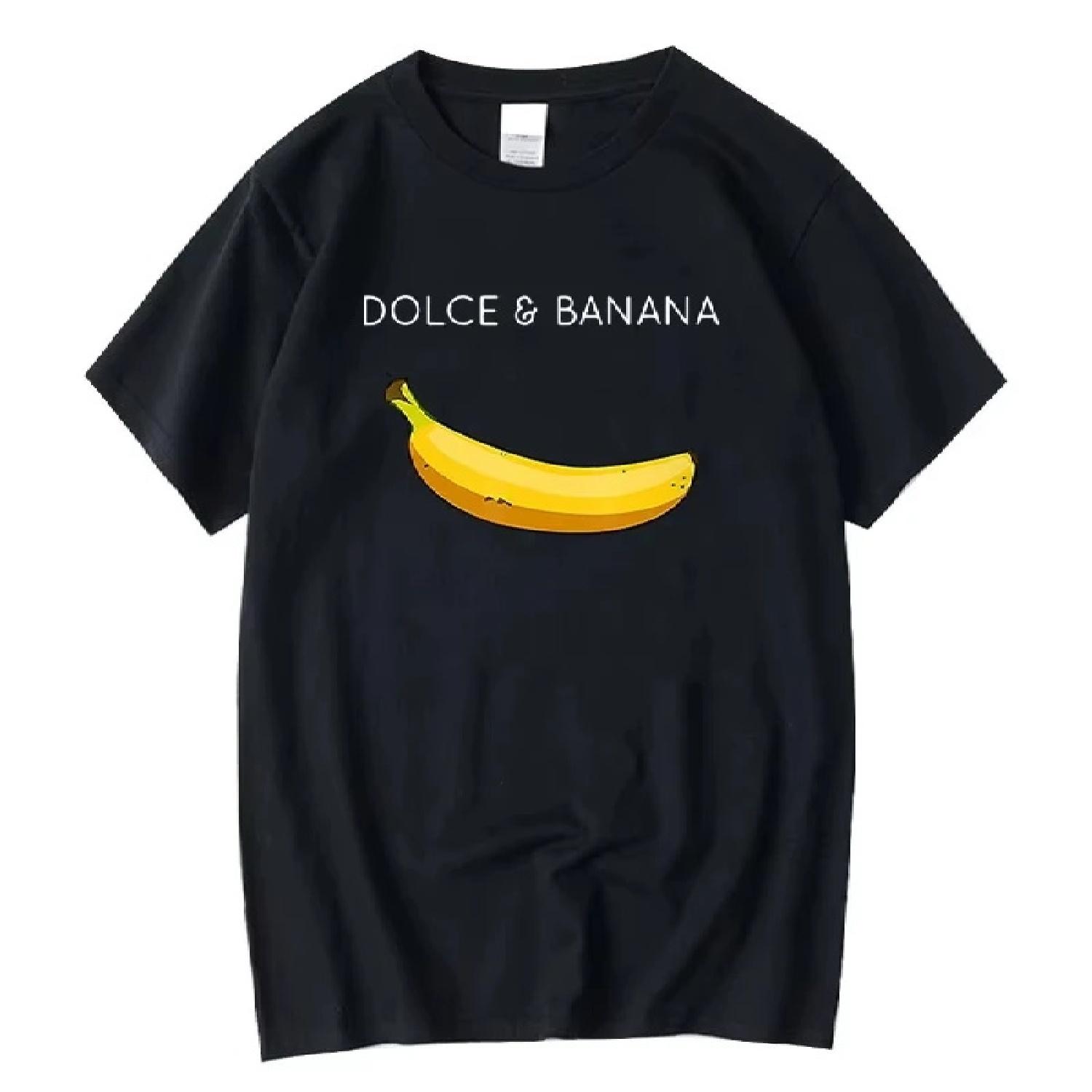 

Casual Summer clothes Kids Tshirt High Quality Cotton Funny Banana Print Round Neck Loose Short Sleeved Children s Clothing Tees XXXXXL чорний