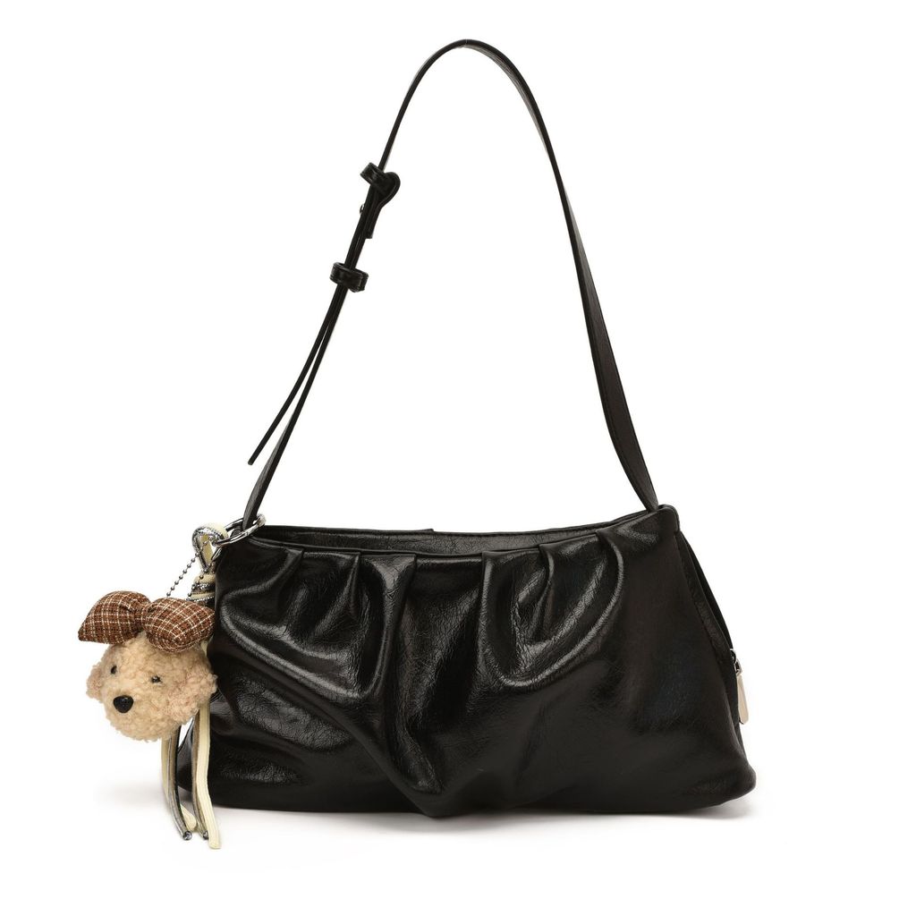 IELGY Fashion Simple Large-Capacity Pleated Bag Casual Commuter One-Shoulder Messenger Tote Bag No Pendant