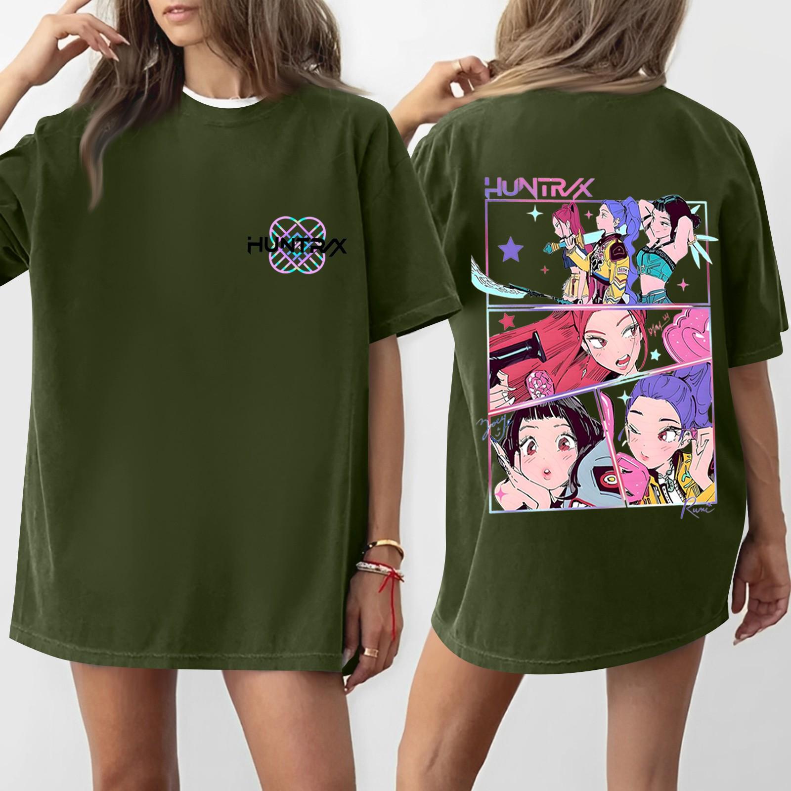 

Женская футболка с круглым вырезом и короткими рукавами с принтом L армия зеленый