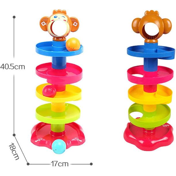 Ball Drop Toy Ball Swirling Tower, 5 Layer Ball Drop Tower, Toddler Stacked Toy for Early Education Development