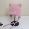 Cute Ears Autumn and Winter Wool Rabbit Hair Straps Candy-colored Wool Hat Bag Head Ear Protection Knitting with Student Warm Girl