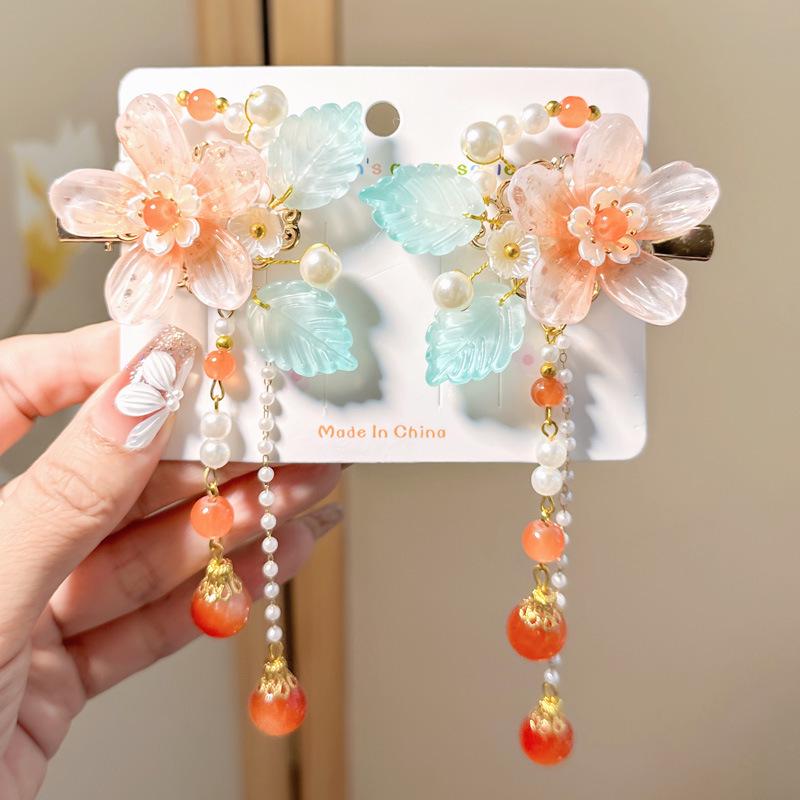 Kids' Classic Hanfu Hair Clip: Fairy Bow Tassel Hairpin for Girls