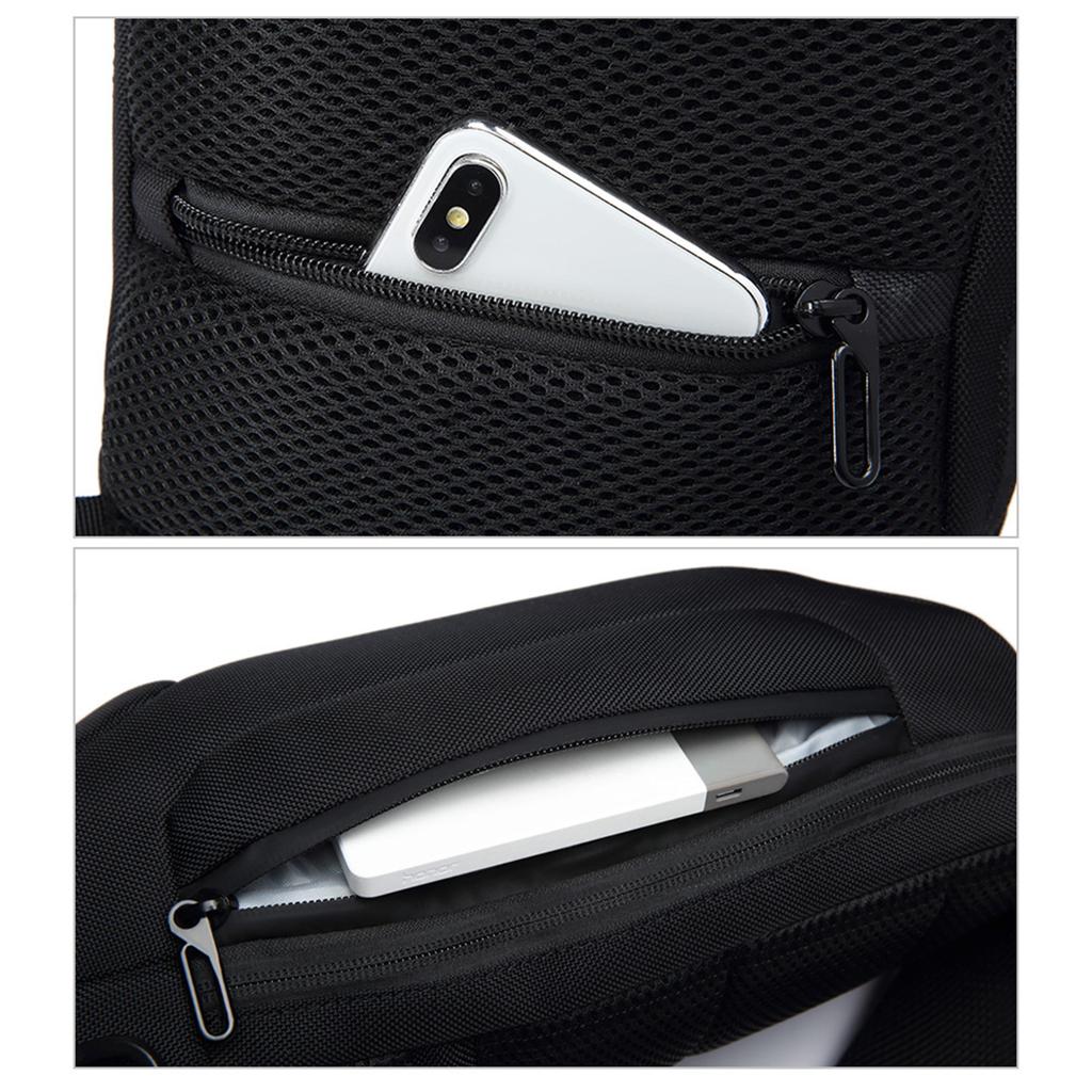 Anti Theft Sling Bag Travel Crossbody Sling Ryggsekk Brystvesker med USB-ladeport Dagsekk