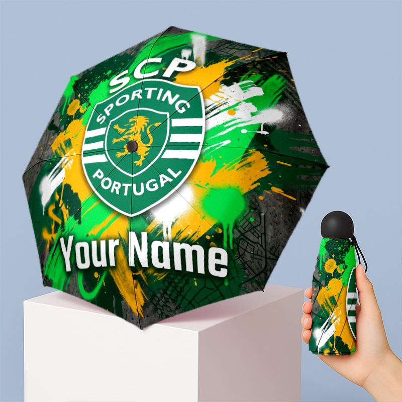 Sporting CP Manual Five Fold 8 Rib Umbrella Support Custom Text, Lightweight Travel Umbrella