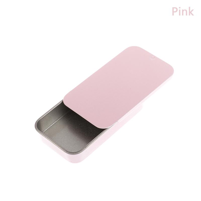 1PCS Small Empty Metal Tin Silver Black Rectangular Flip Storage Box Case Organizer for Money Coin Candy Key Container Jar Cans