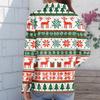 Women's Stylish Casual Christmas Print Long Sleeve Cardigan for Holiday and Everyday Wear