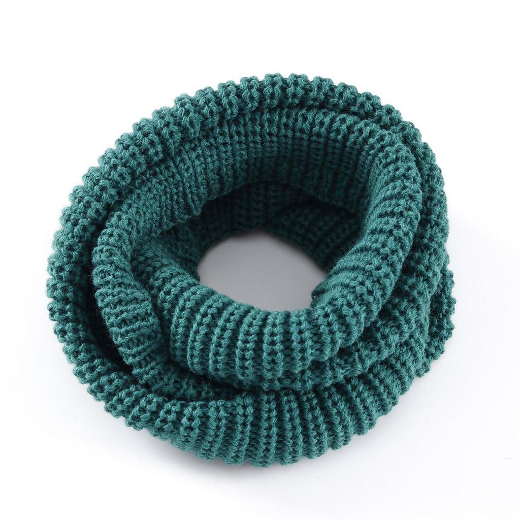 Unisex Women Winter Warm Infinity 2 Circle Cable Knit Cowl Neck Scarf Shawl