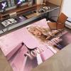 Custom Name Crystal Velvet Rug,Sabrina Carpenter Comfortable Anti Slip Floor Mat For Room Decoration
