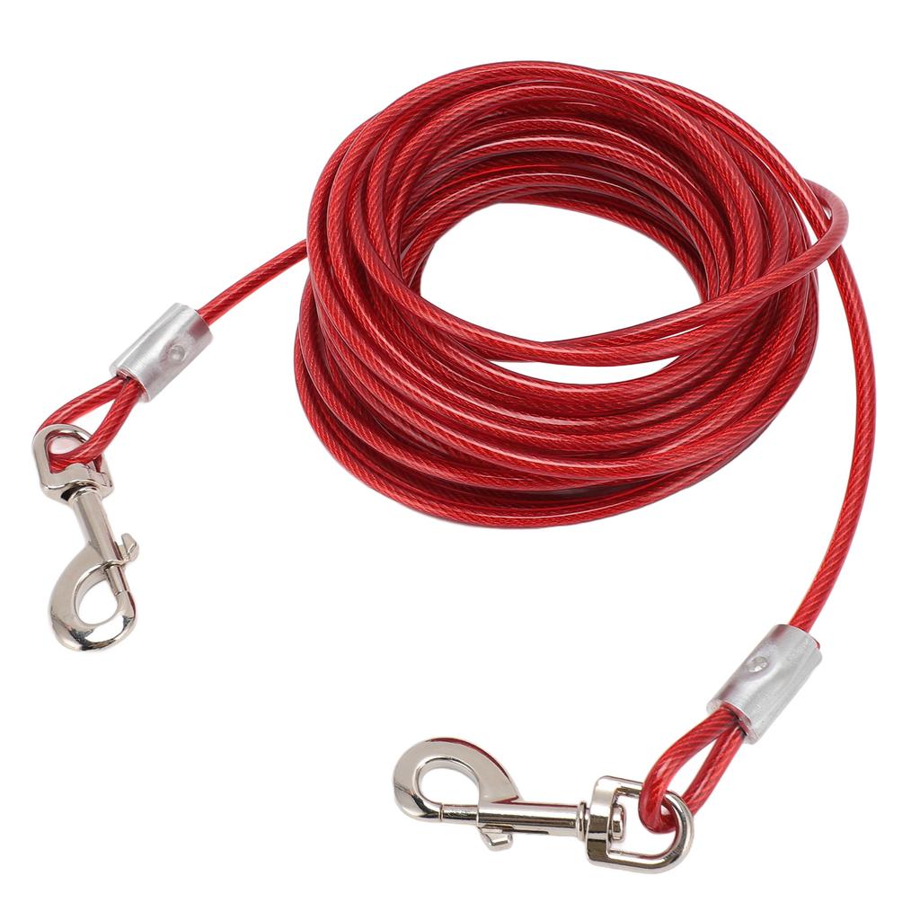 Dog Tie Out Cable Steel Wire Double Head Bite Resistant Outdoor Camping Dog Leash for Small Medium