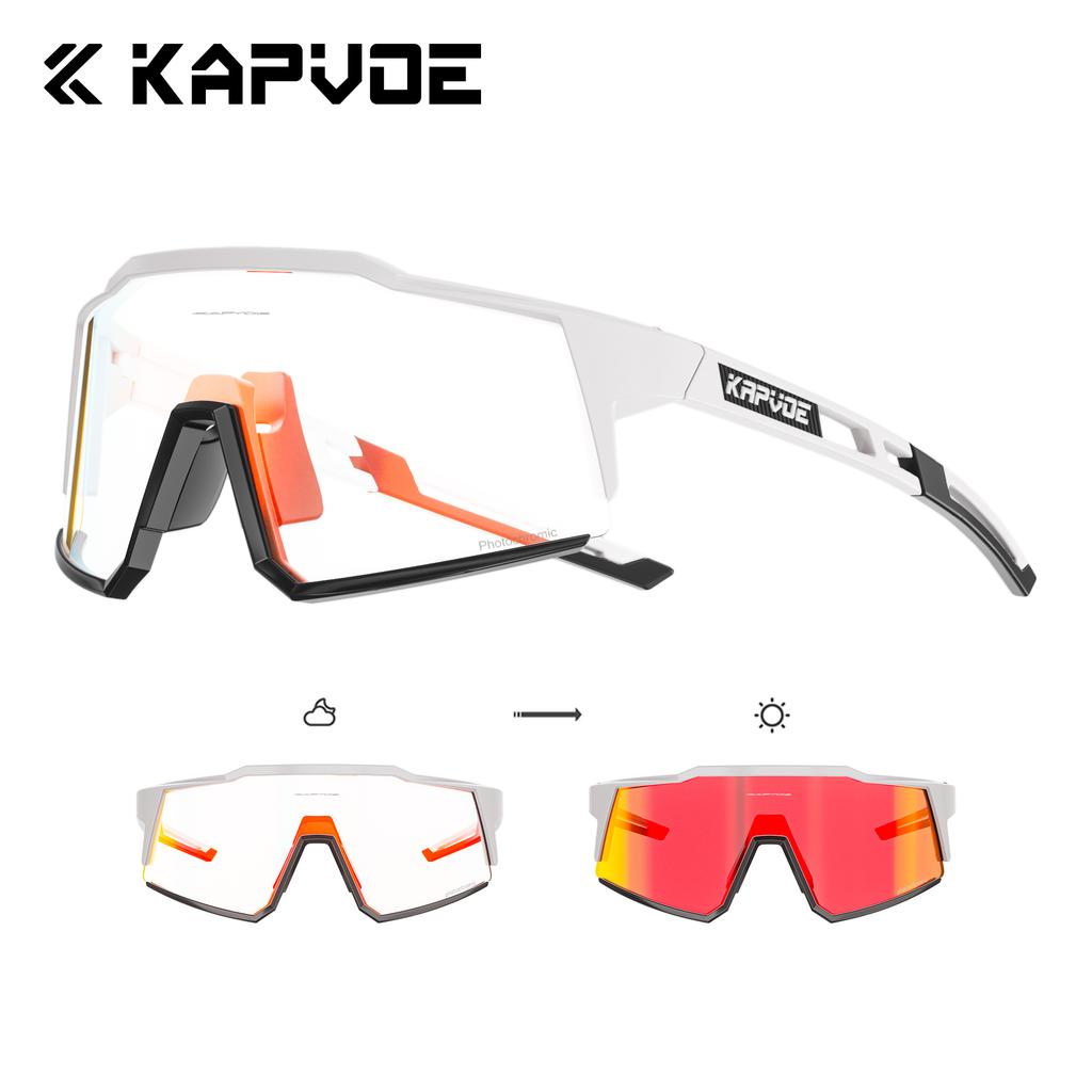 Kapvoe Photochromic Sunglasses Men Cycling Glasses UV400 MTB Clear Mountain Bike Transition Bicycle for Women Sports Eyewear