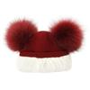 Women Double Pom Pom Beanie Winter Hat Soft Knitted Warm Stretchy Ribbed Cuff Hat Suitable for Cold Weather Outdoor Activities