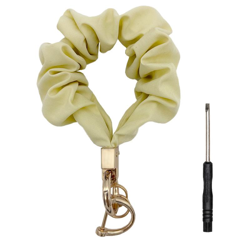 

Soft Silk Wrist Lanyard Keyring Large Intestine Elastic Key Chain Ring New Portable Anti-lost Car Straps Stylish Keychain Gift Custom name жовтий